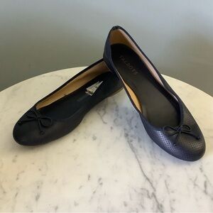 Talbots Navy Leather Ballet Flats